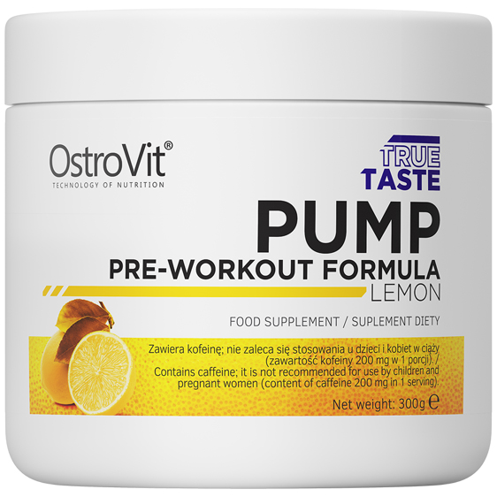 Предтреник OstroVit Pump Pre-Workout Formula, 300 г, лимон