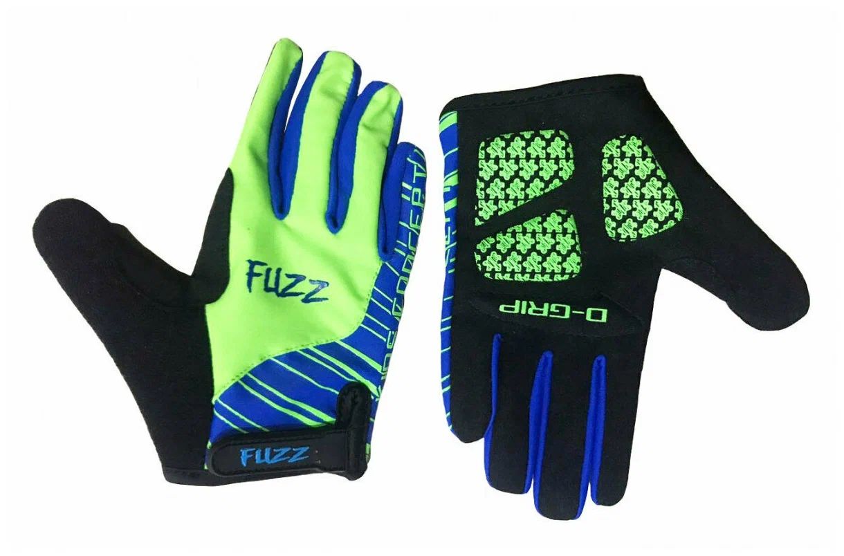 Перчатки детские FUZZ 08-202114 PRO RACE неон зеленые-синие, р-р 10 перчатки детские fuzz 08 202113 pro race неон зеленые синие р р 8 l
