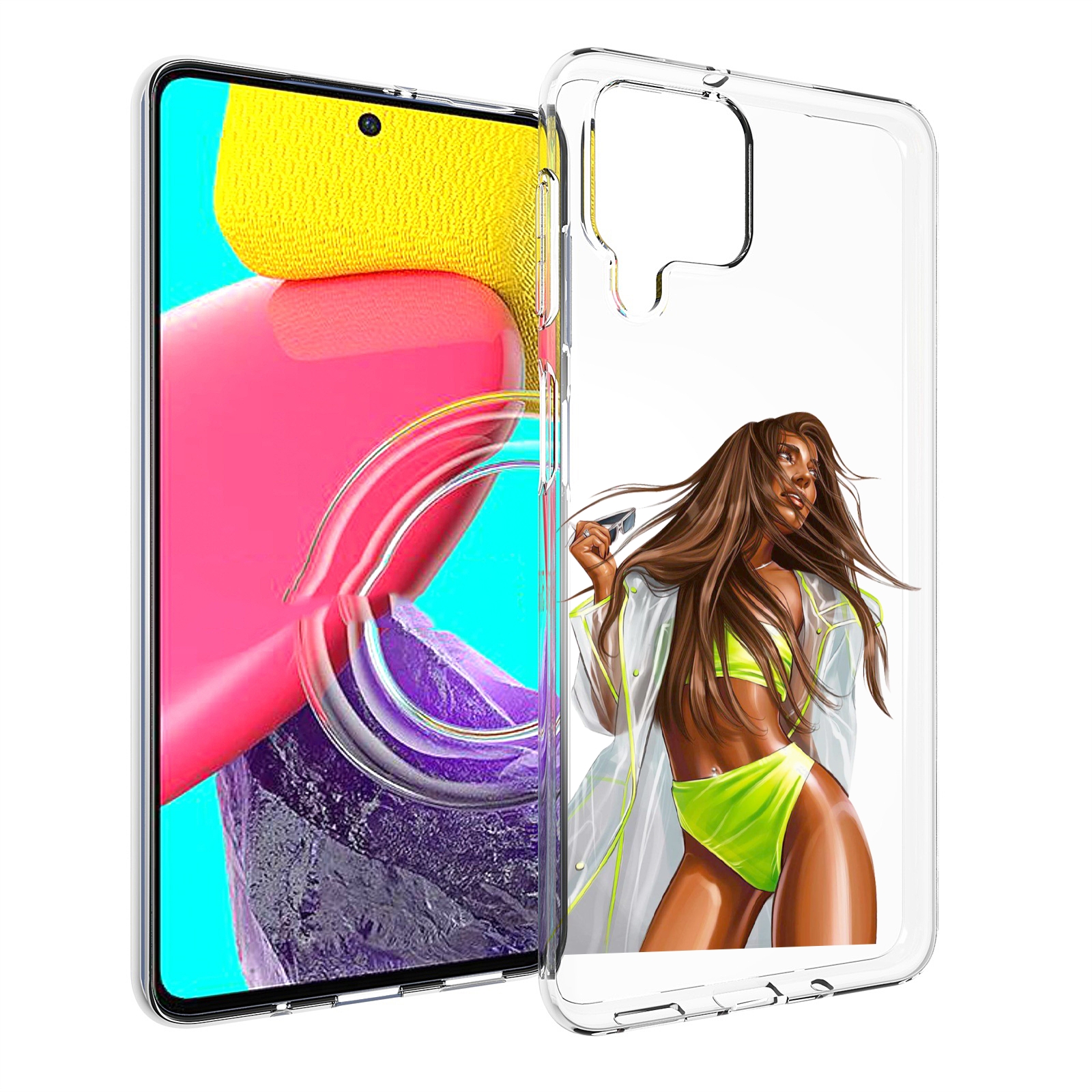 

Чехол MyPads девушка-модель-мулатка для Samsung Galaxy M53 (SM-M536), Прозрачный, Tocco