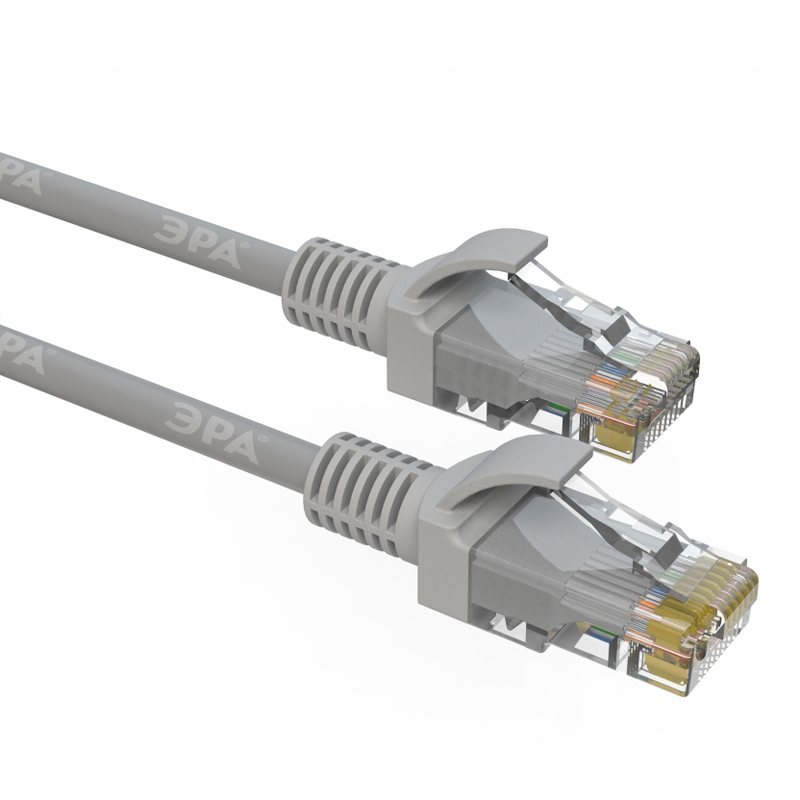 

Кабель ЭРА RJ45 - RJ45 вилка-вилка 10м (318775) серый
