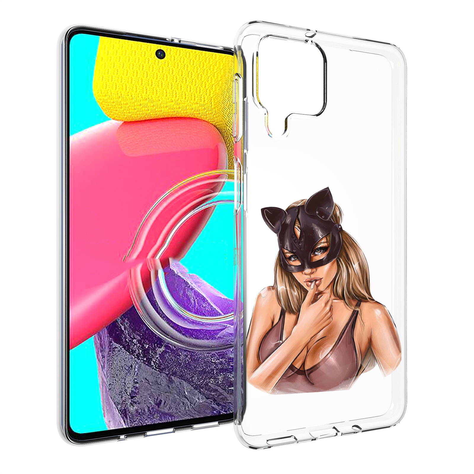 

Чехол MyPads девушка-в-купальнике-с-маской-кошки женский для Samsung Galaxy M53 (SM-M536), Прозрачный, Tocco