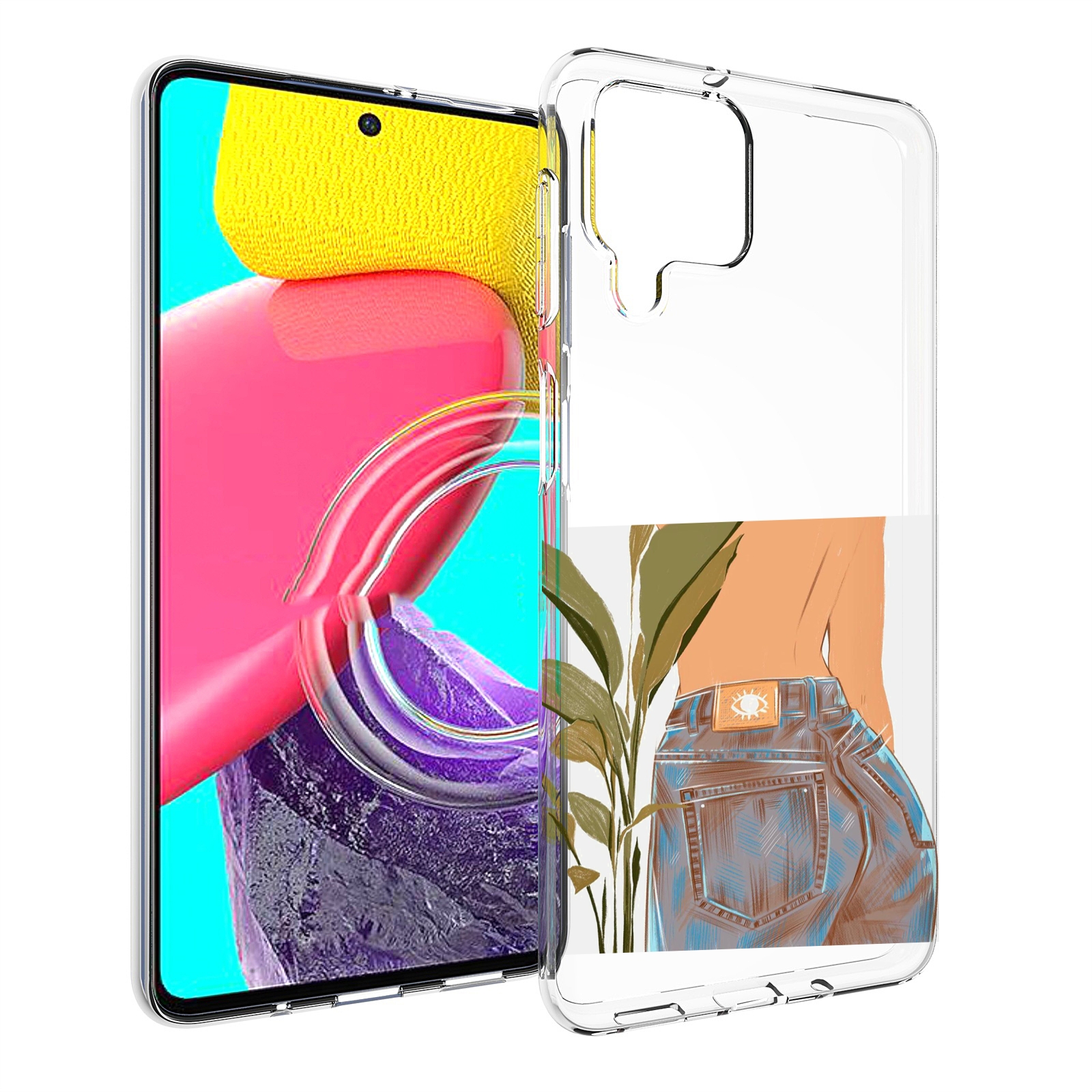

Чехол MyPads девушка-в-джинсах для Samsung Galaxy M53 (SM-M536), Прозрачный, Tocco