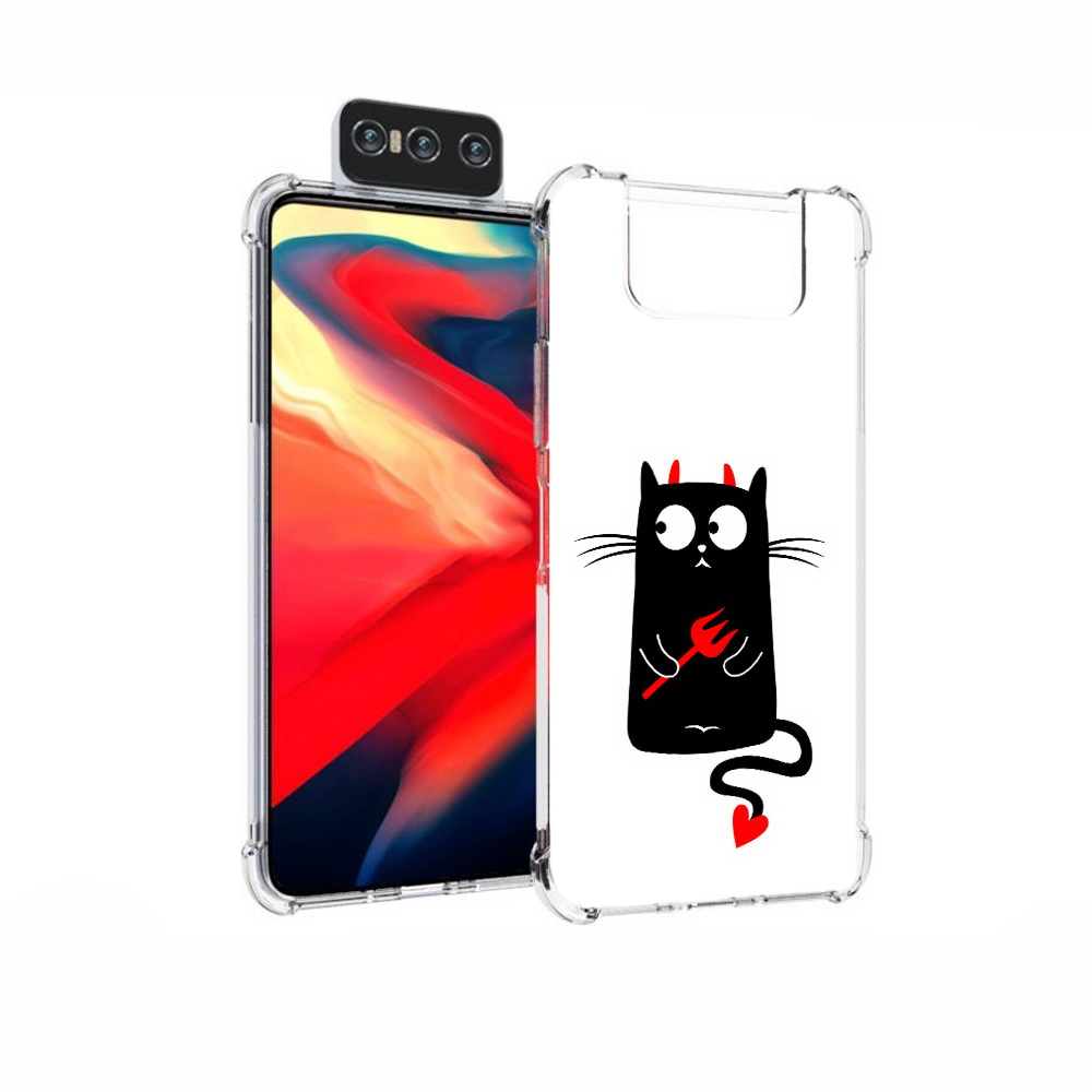 

Чехол MyPads Tocco для Asus Zenfone 7 (ZS670KS) Кот демон, Прозрачный, Tocco