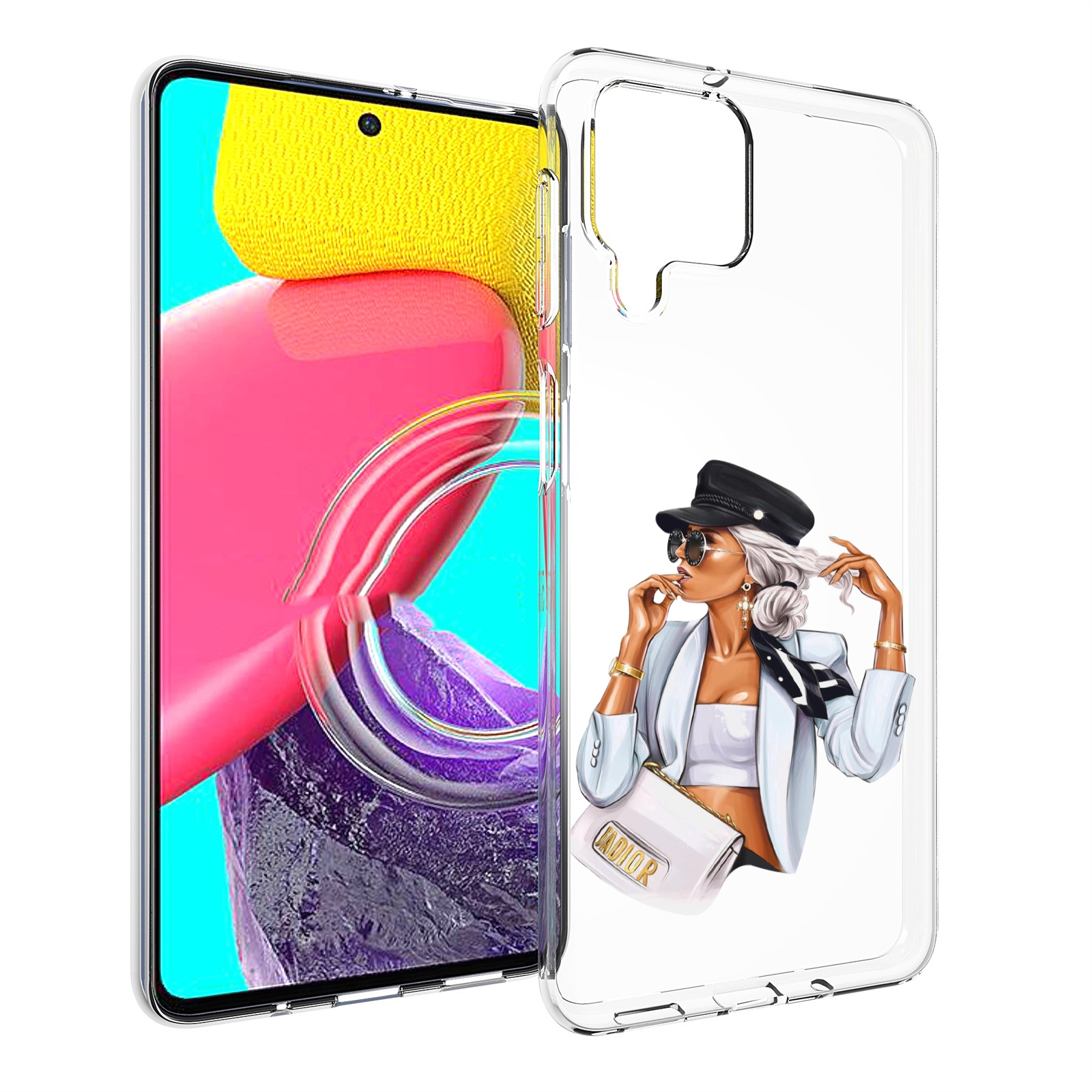 

Чехол MyPads девушка-в-белом-с-модной-сумочкой женский для Samsung Galaxy M53 (SM-M536), Прозрачный, Tocco