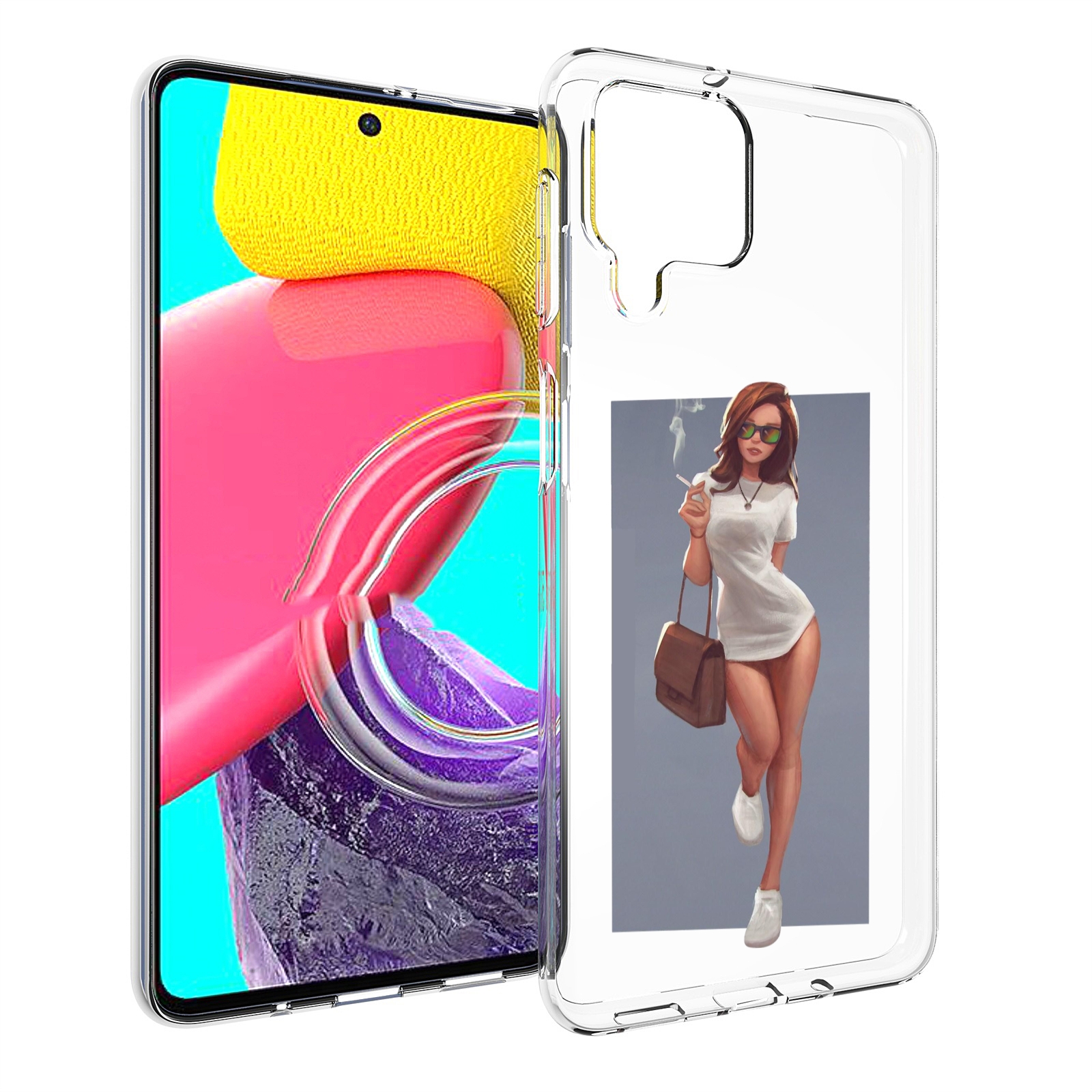 Чехол MyPads девушка-в-белой-футболке женский для Samsung Galaxy M53 (SM-M536)
