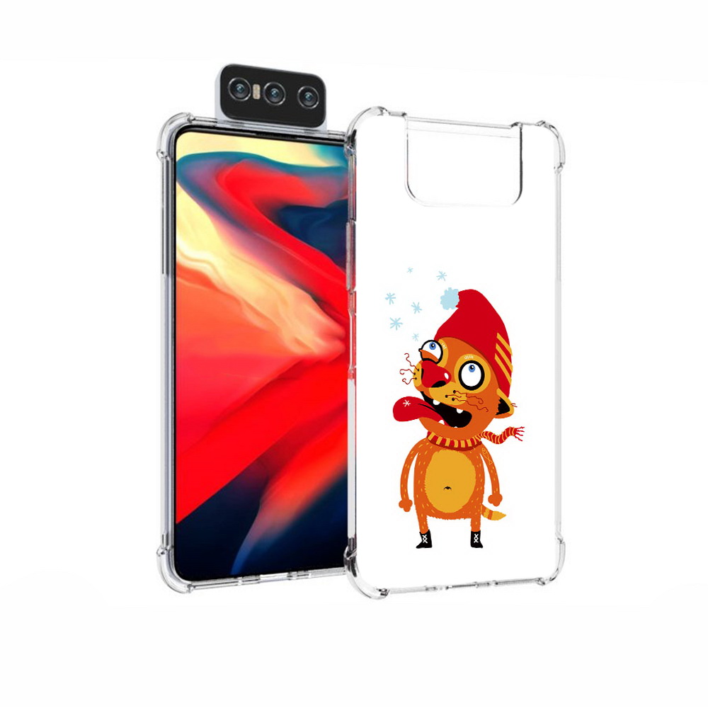

Чехол MyPads Tocco для Asus Zenfone 7 (ZS670KS) Зимний кот, Прозрачный, Tocco