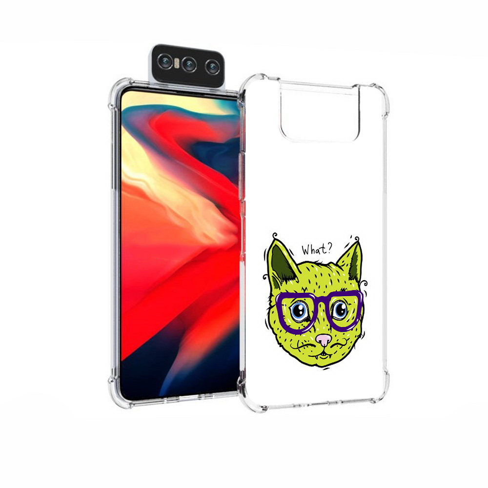 Чехол MyPads Tocco для Asus Zenfone 7 (ZS670KS) Зеленый кот