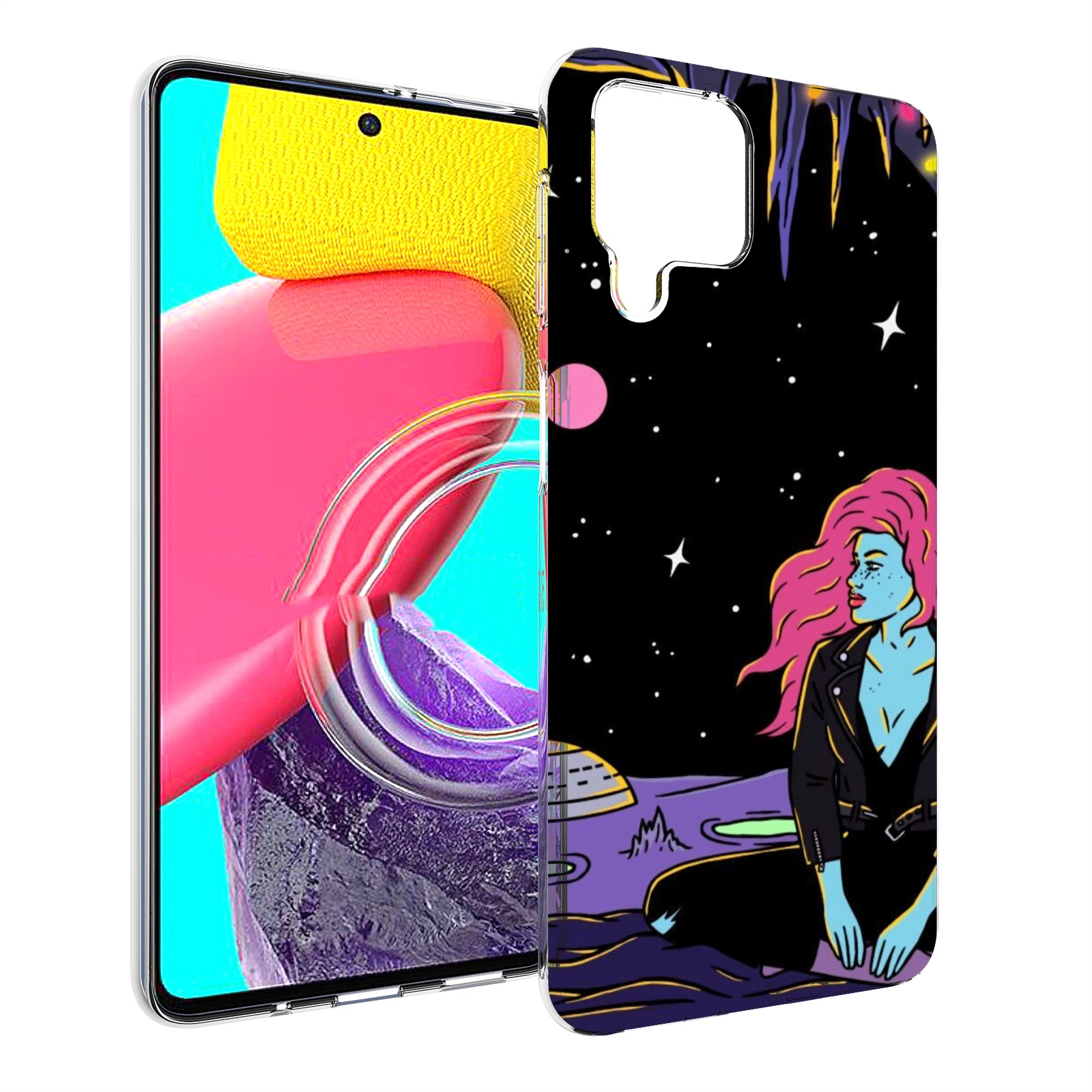 

Чехол MyPads девушка с красными волосами в космосе женский для Samsung Galaxy M53, Прозрачный, Tocco