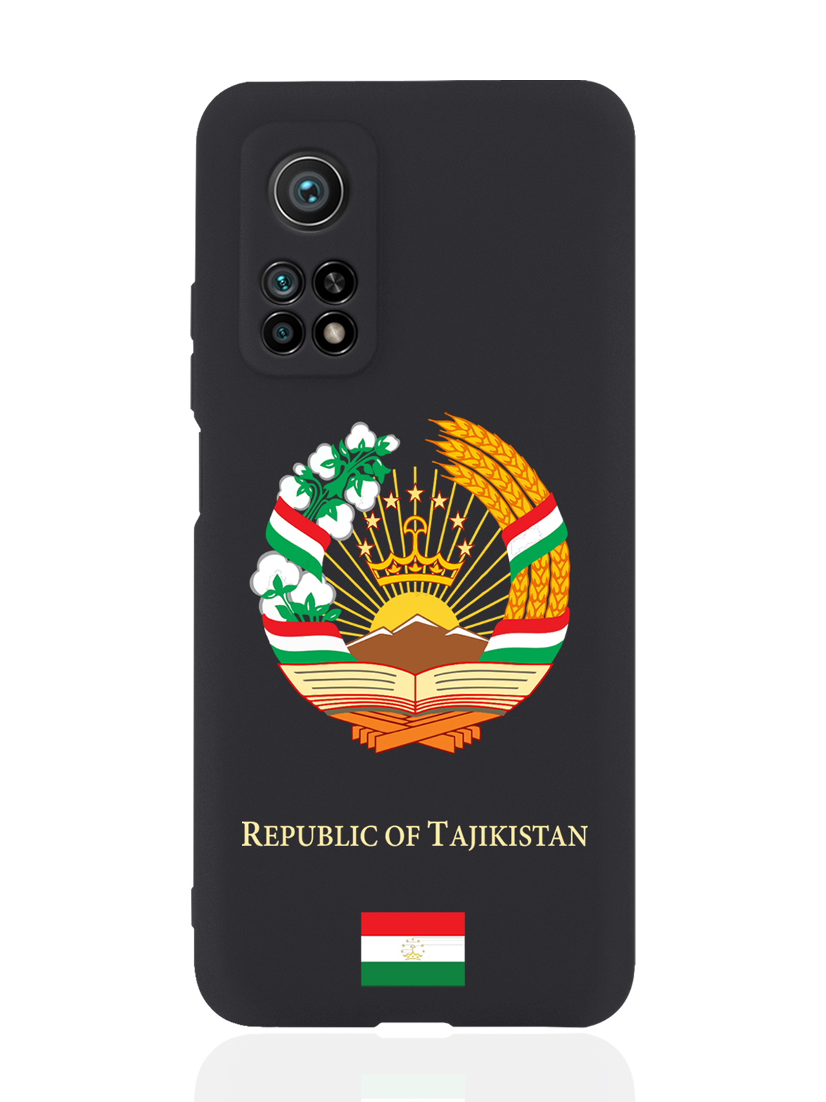 

Чехол SignumCase для Xiaomi Mi 10T Герб Таджикистана черный, Разноцветный