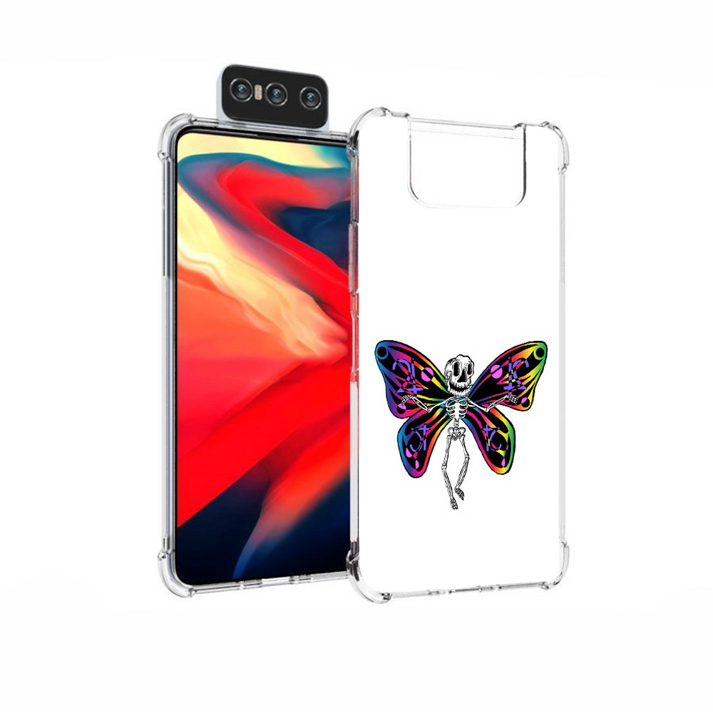 

Чехол MyPads Tocco для Asus Zenfone 7 (ZS670KS) эффект бабочки, Прозрачный, Tocco