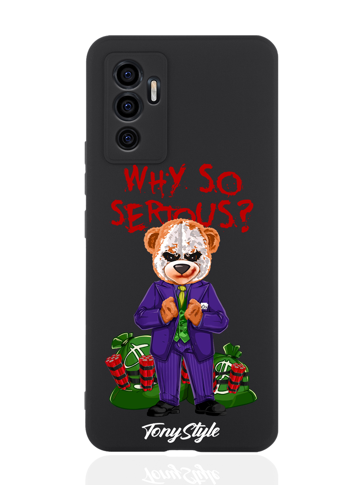

Чехол Tony Style для Vivo V23e Tony Style Why so serious черный, Разноцветный