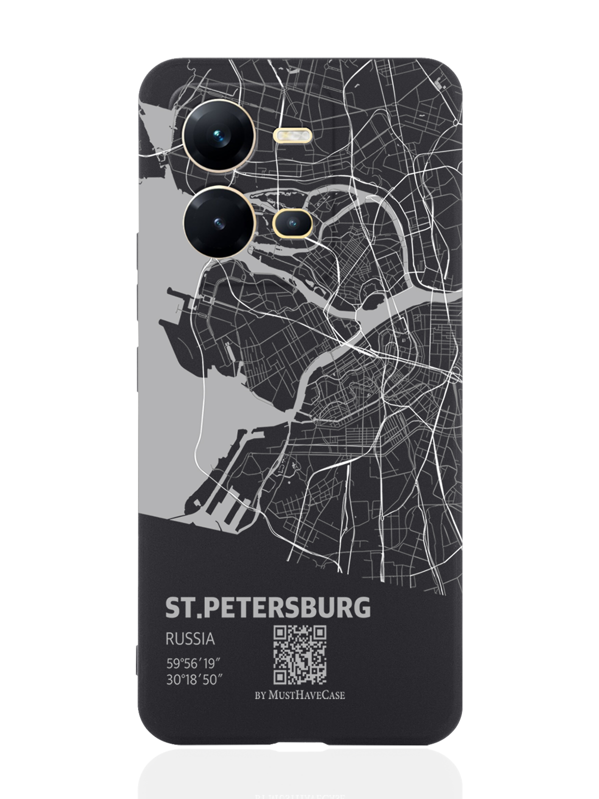 

Чехол MustHaveCase для Vivo V25e/V25 Карта Санкт-Петербурга черный, Серый;черный
