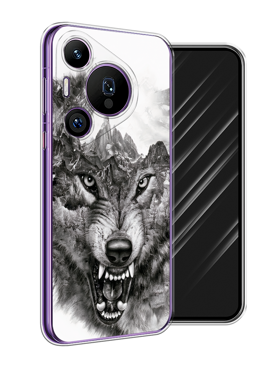 

Чехол Awog на Huawei Pura 70 Pro/70 Pro Plus "Волк в горах", Серый;белый;бежевый, 6124150-1