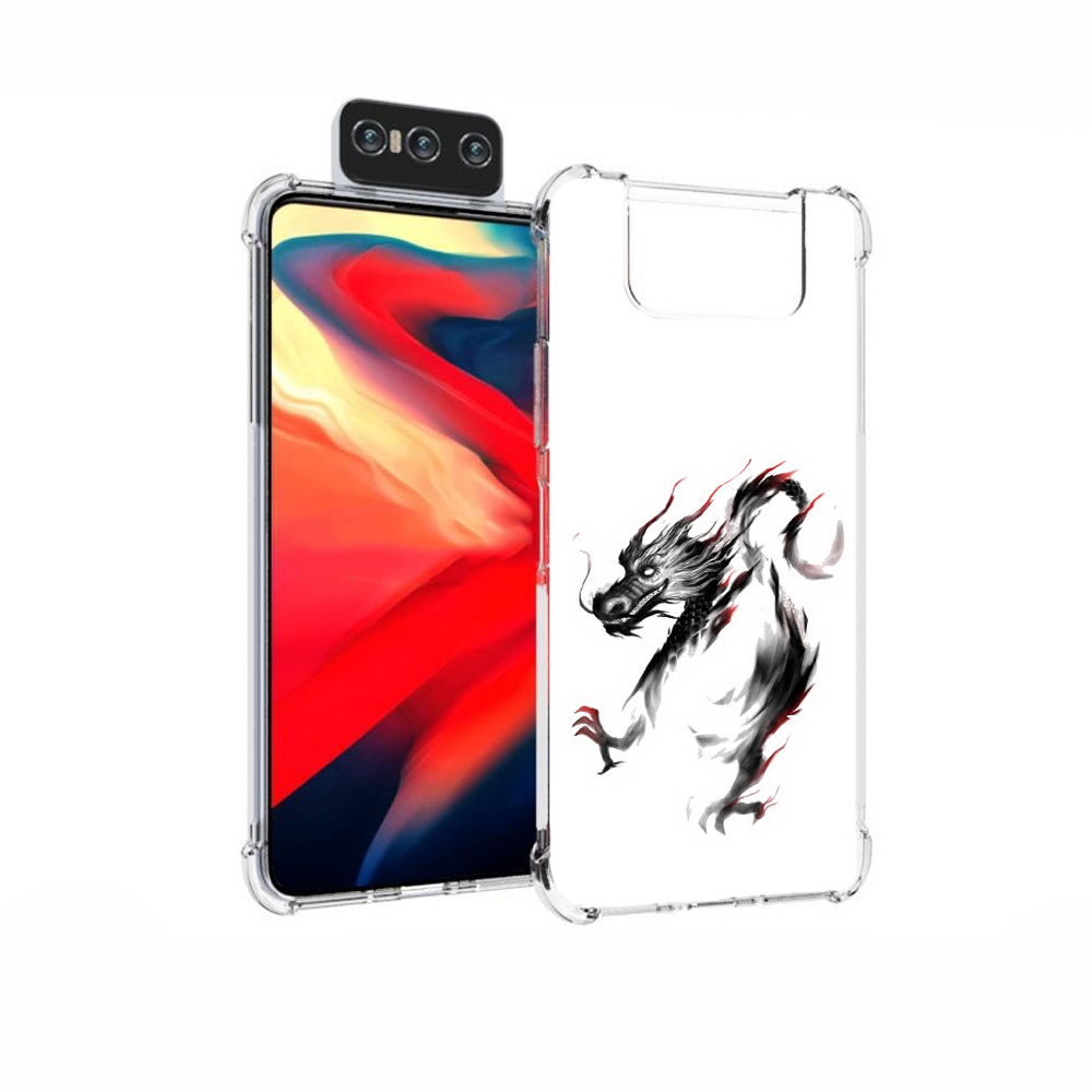 

Чехол MyPads Tocco для Asus Zenfone 7 (ZS670KS) черный дракон, Прозрачный, Tocco