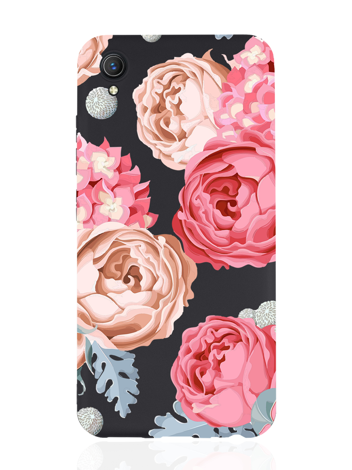 

Чехол MustHaveCase для Vivo Y1S/Y91C Пионы черный, Розовый