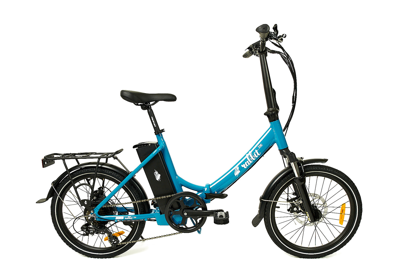 Электровелосипед RABBIT складной 350 синий, 16