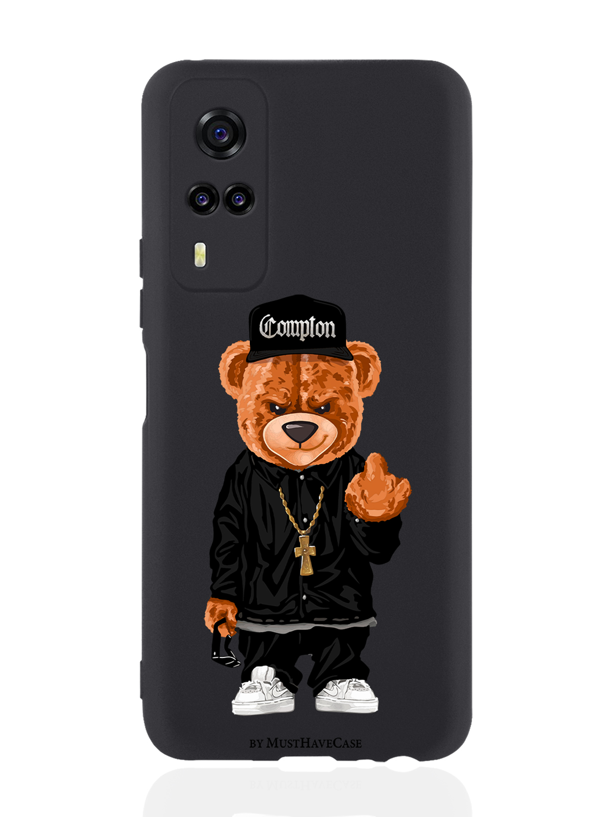 

Чехол MustHaveCase для Vivo Y31/Y53S Мишка Compton черный, Коричневый;черный;белый
