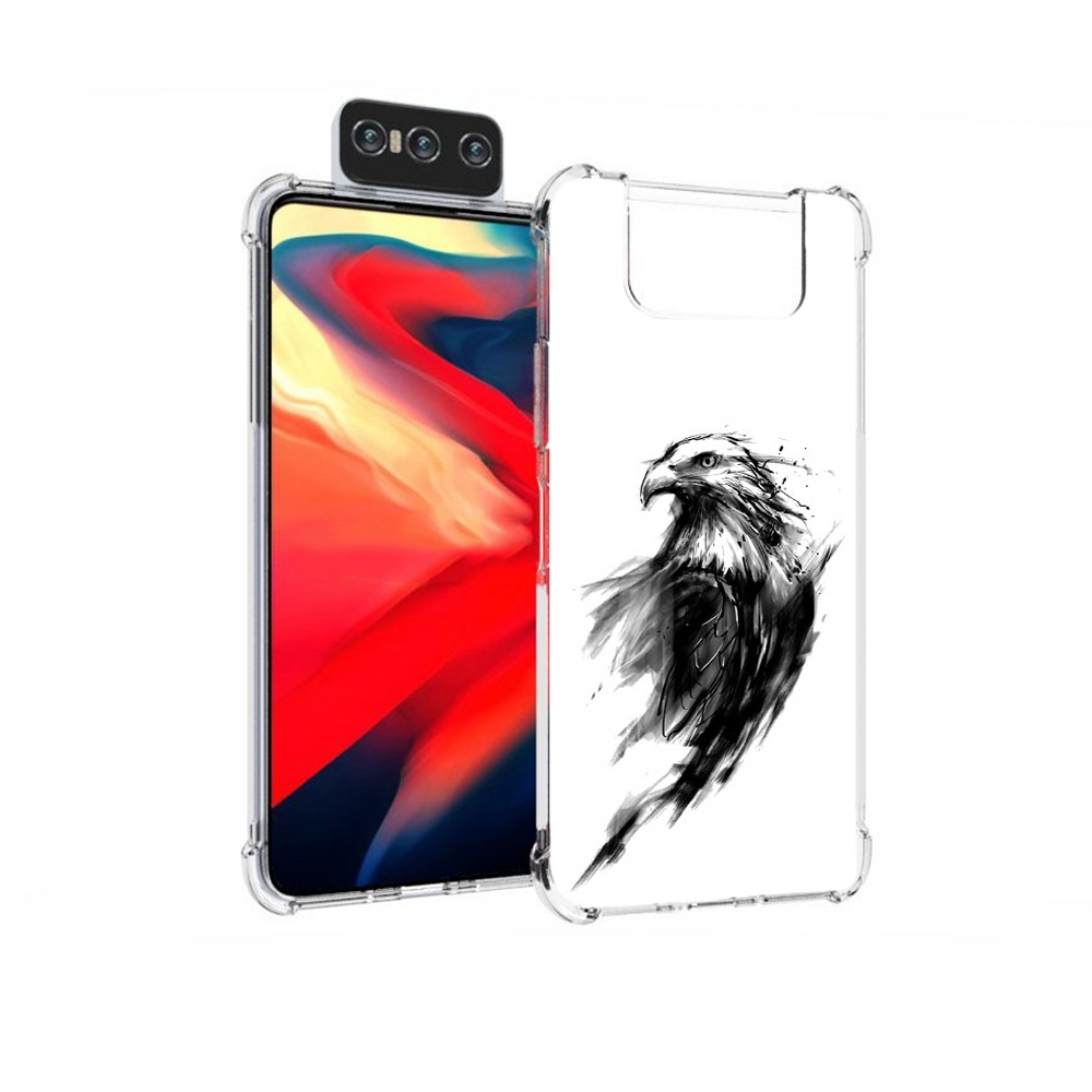 Чехол MyPads Tocco для Asus Zenfone 7 (ZS670KS) чб птица