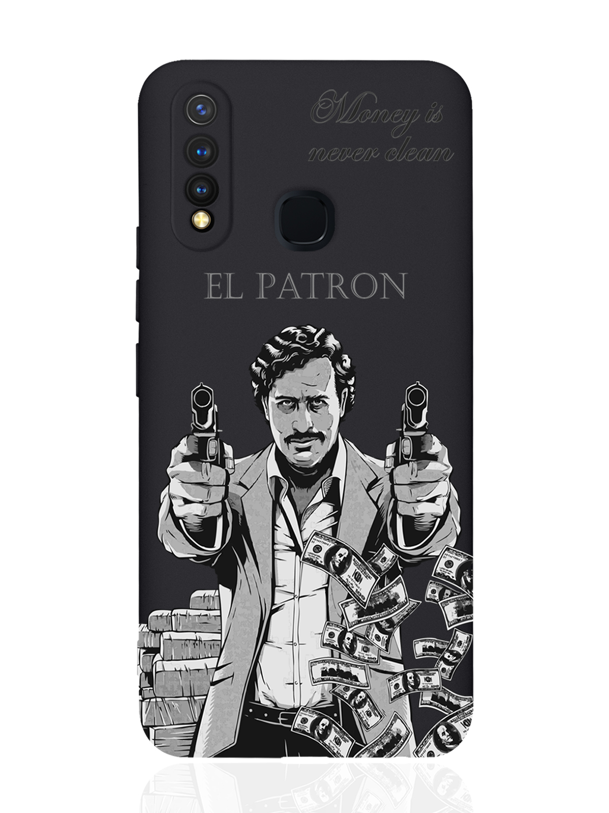 

Чехол MustHaveCase для Vivo Y19/U3 El Patron Pablo Escobar/ Пабло Эскобар черный, Серый;черный