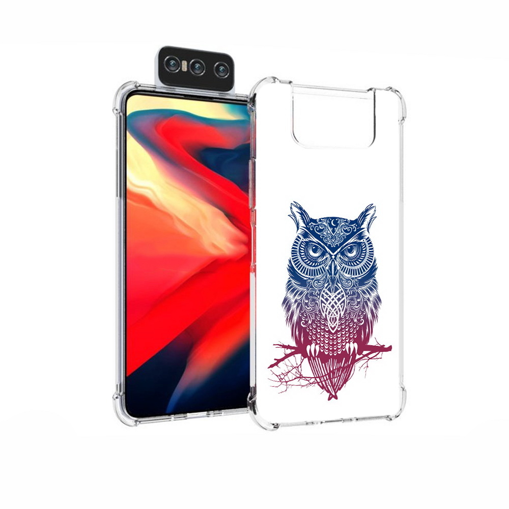 

Чехол MyPads Tocco для Asus Zenfone 7 (ZS670KS) хиппи сова, Прозрачный, Tocco