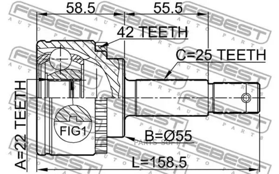 

ШРУС наружний FEBEST 0210-N16A42