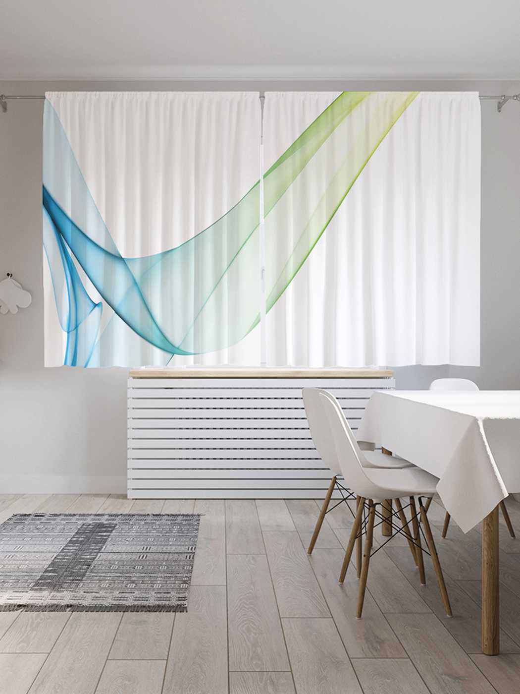 фото Шторы с фотопечатью joyarty "облачная форма" из сатена, 290х180 см