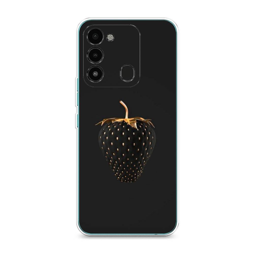 

Чехол Awog на Tecno Spark Go 2022/8С/9 "Черно-золотая клубника", Разноцветный, 301350-10