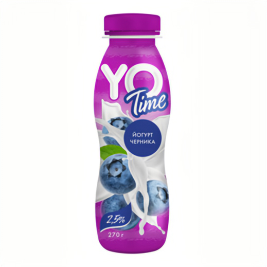 Йогурт питьевой Хорошее дело To Time черника 2,5% БЗМЖ 270 мл