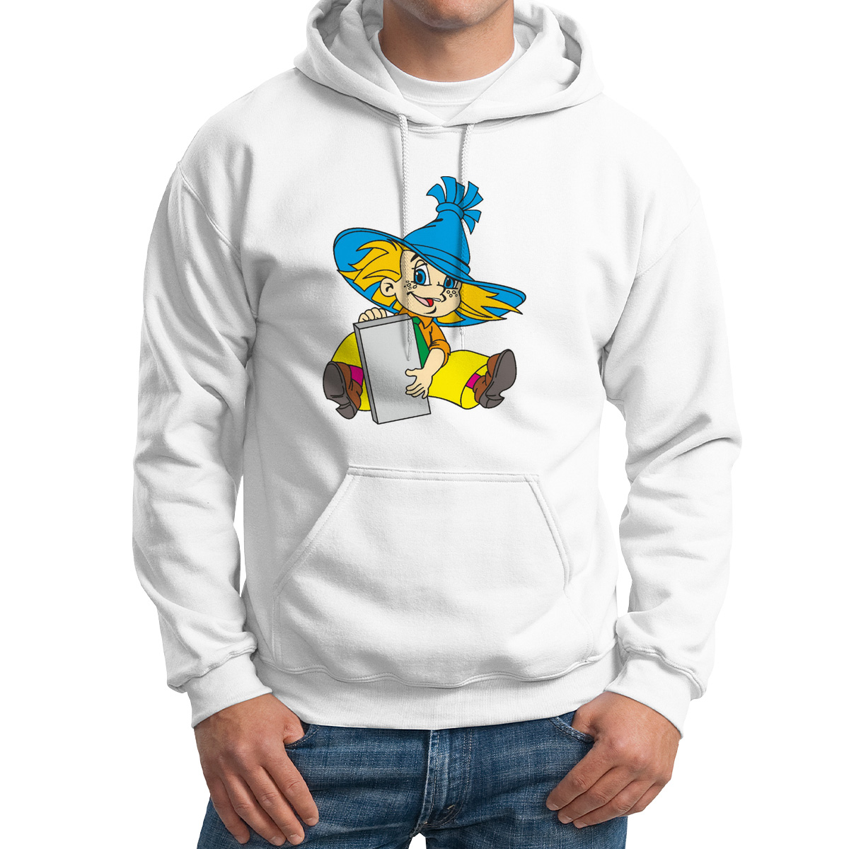 

Худи унисекс CoolPodarok Незнайка белое 48 RU, M0112529
