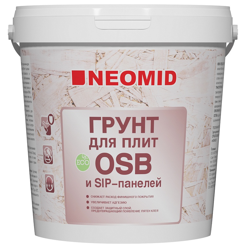 Грунтовка для Плит OSB Neomid 1кг Укрывающая с Антисептическими Добавками / Неомид ОСП.