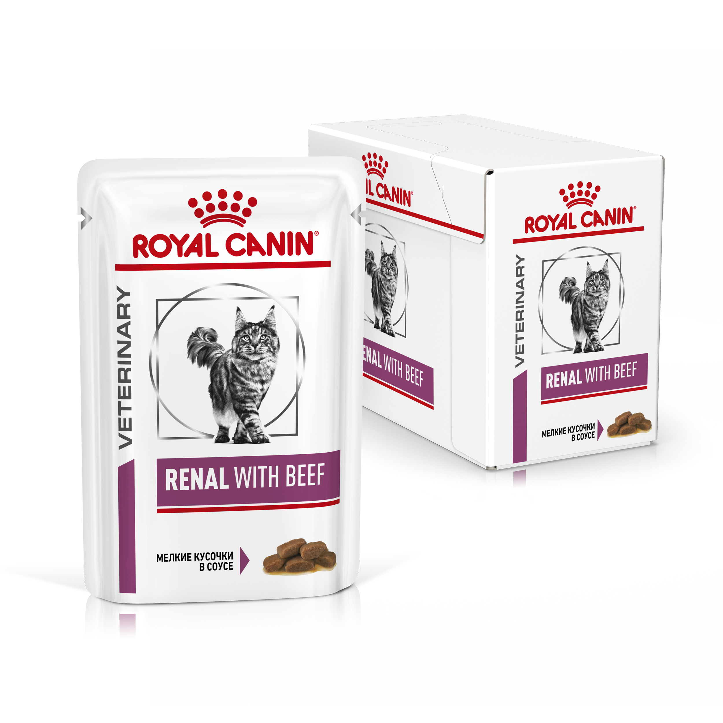 фото Влажный корм для кошек royal canin vet diet renal, говядина, 12шт по 85г