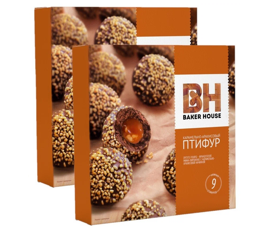 

Пирожные Baker House Птифур карамель-арахис, 225 г х 2 шт