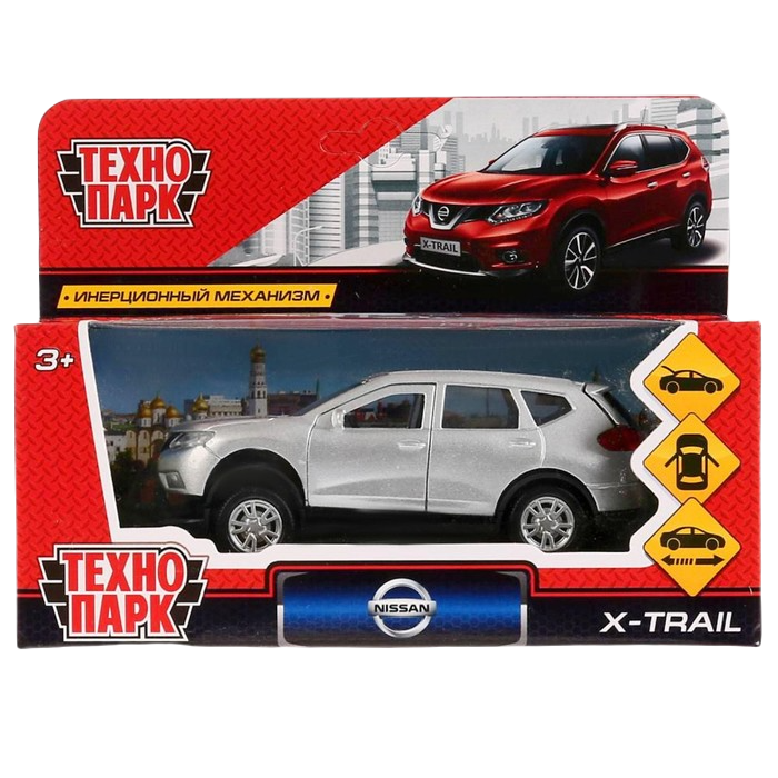

Машина Технопарк металлическая Nissan X-Trail серебристый 12 см двери открываются 4502055, Белый