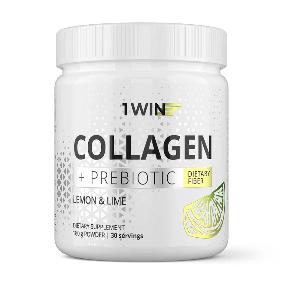 Коллаген 1WIN с пребиотическими пищевыми волокнами, Лимон-Лайм, 180 г