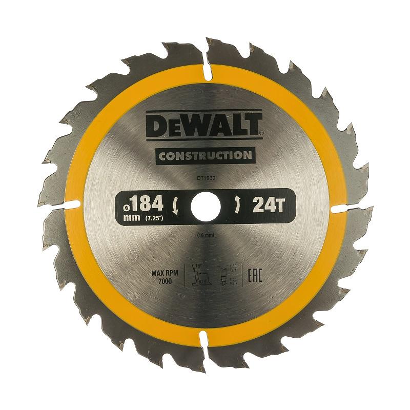 

Диск пильный DEWALT по дереву 184х16х24 DT1939