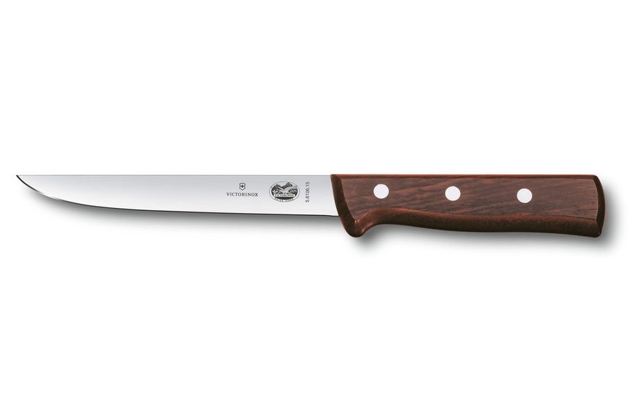 

Нож кухонный Victorinox 5.6106.15 стальной обвалочный лезв.150мм прямая заточка коричневый