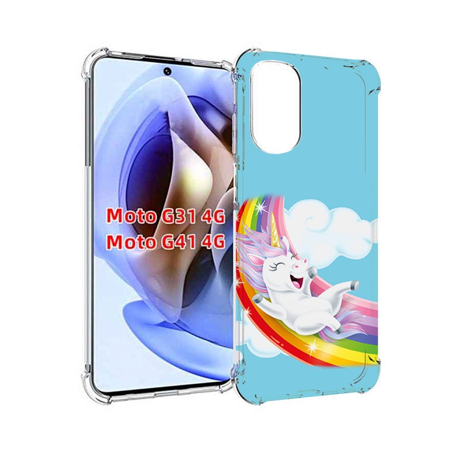 

Чехол MyPads единорог-на-радуге для Motorola Moto G31 4G / G41 4G, Прозрачный, Tocco