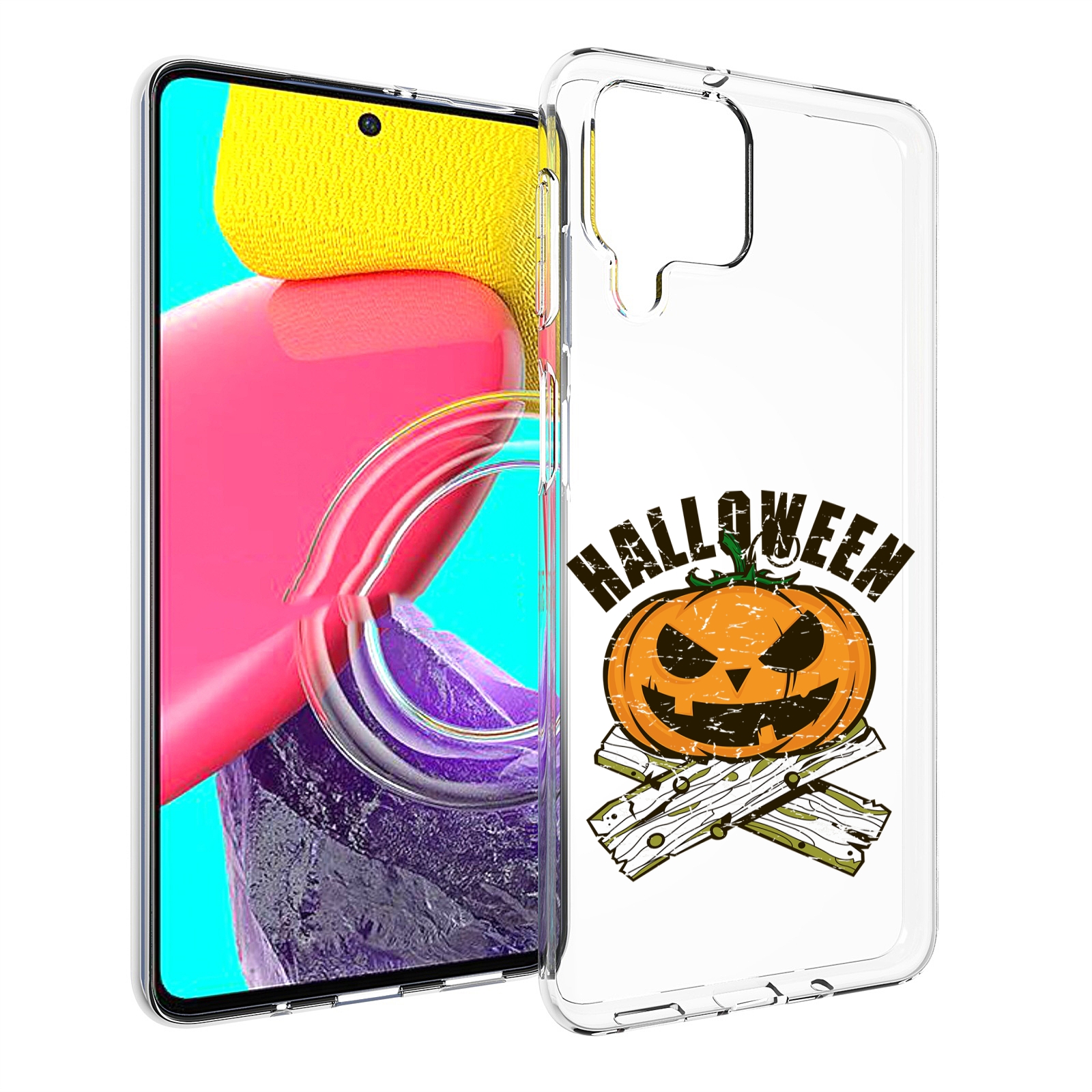 

Чехол MyPads Хэллоуин доски тыква для Samsung Galaxy M53 (SM-M536), Прозрачный, Tocco