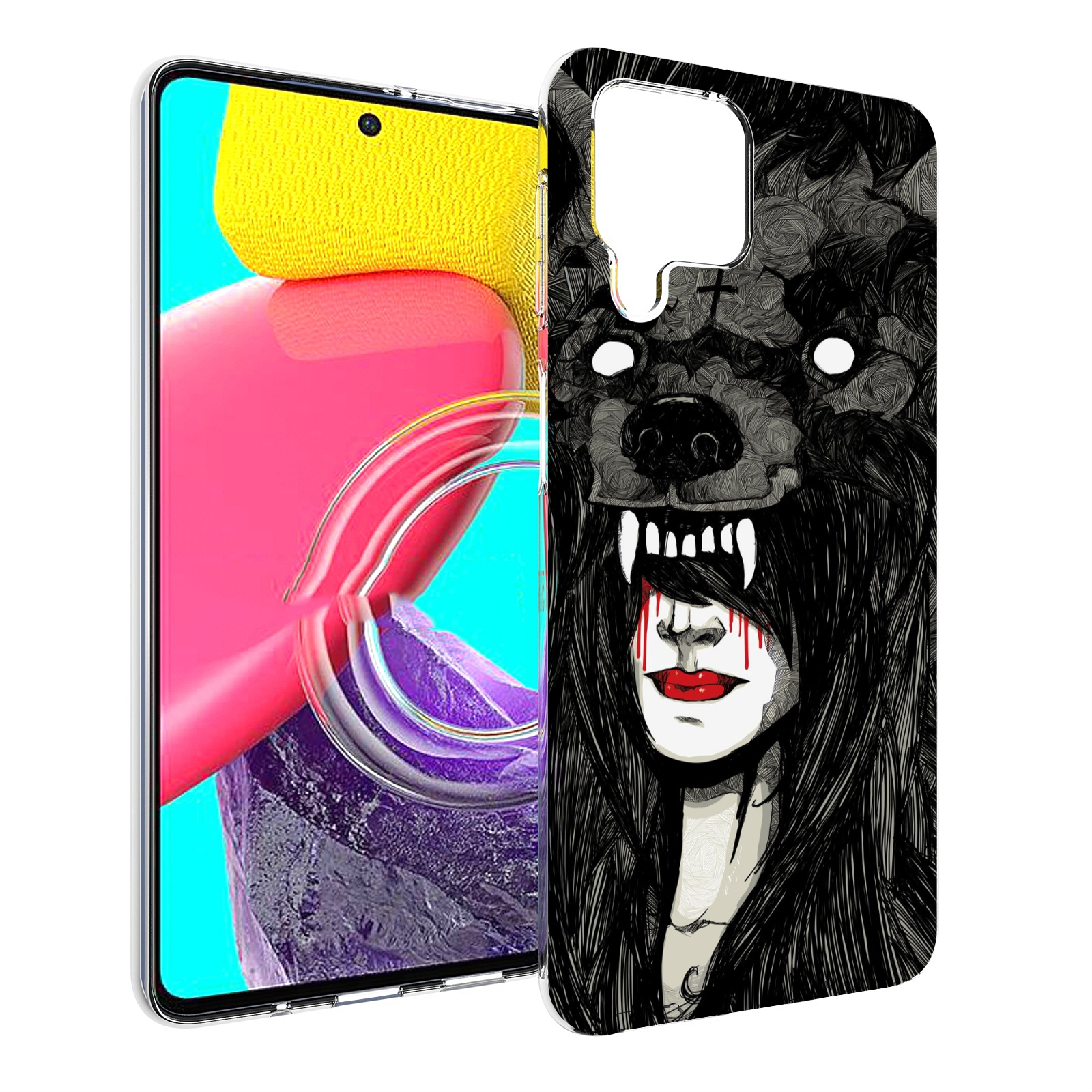 

Чехол MyPads девушка в шкуре волка женский для Samsung Galaxy M53 (SM-M536), Прозрачный, Tocco