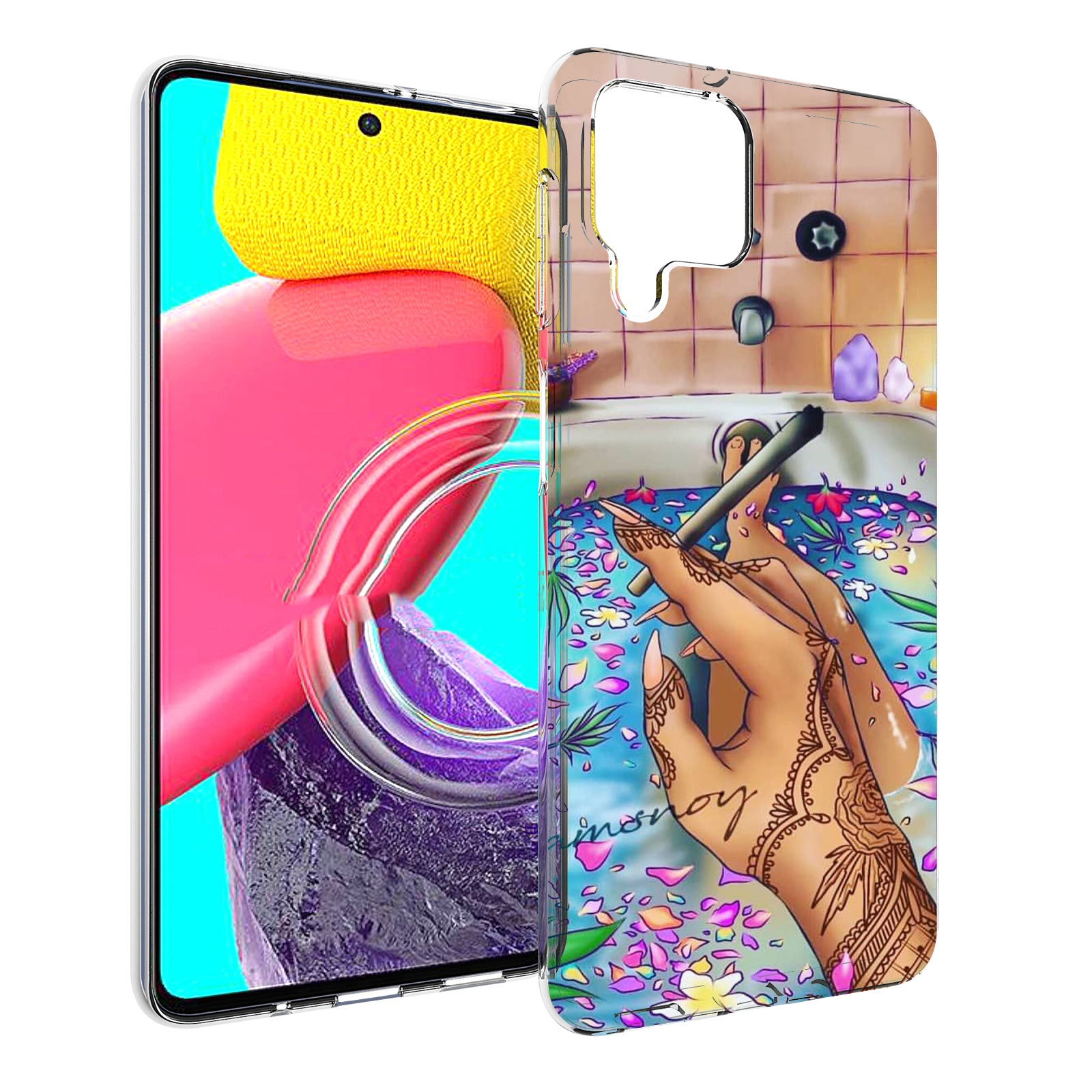 

Чехол MyPads девушка в ванне женский для Samsung Galaxy M53 (SM-M536), Прозрачный, Tocco