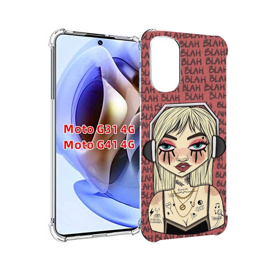 

Чехол MyPads дерзкая-девушка-в-наушниках женский для Motorola Moto G31 4G / G41 4G, Прозрачный, Tocco