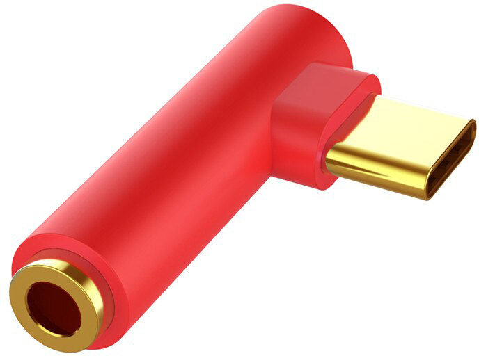 

Переходник GSMIN AX-01 Type-C (M) - Mini Jack 3.5 мм (F) Red