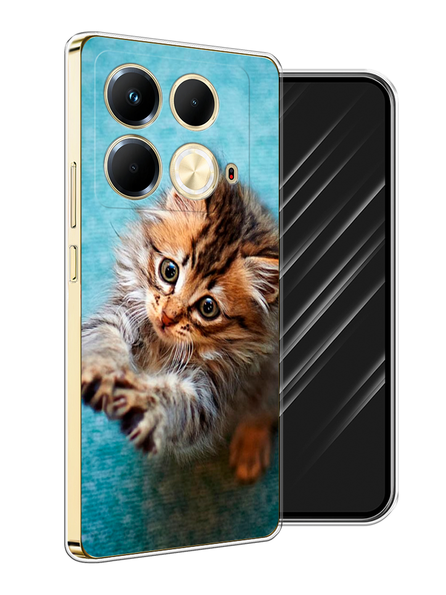 

Чехол Awog на Infinix Note 40 "Котенок просит есть", Бирюзовый;коричневый;белый, 3105850-1