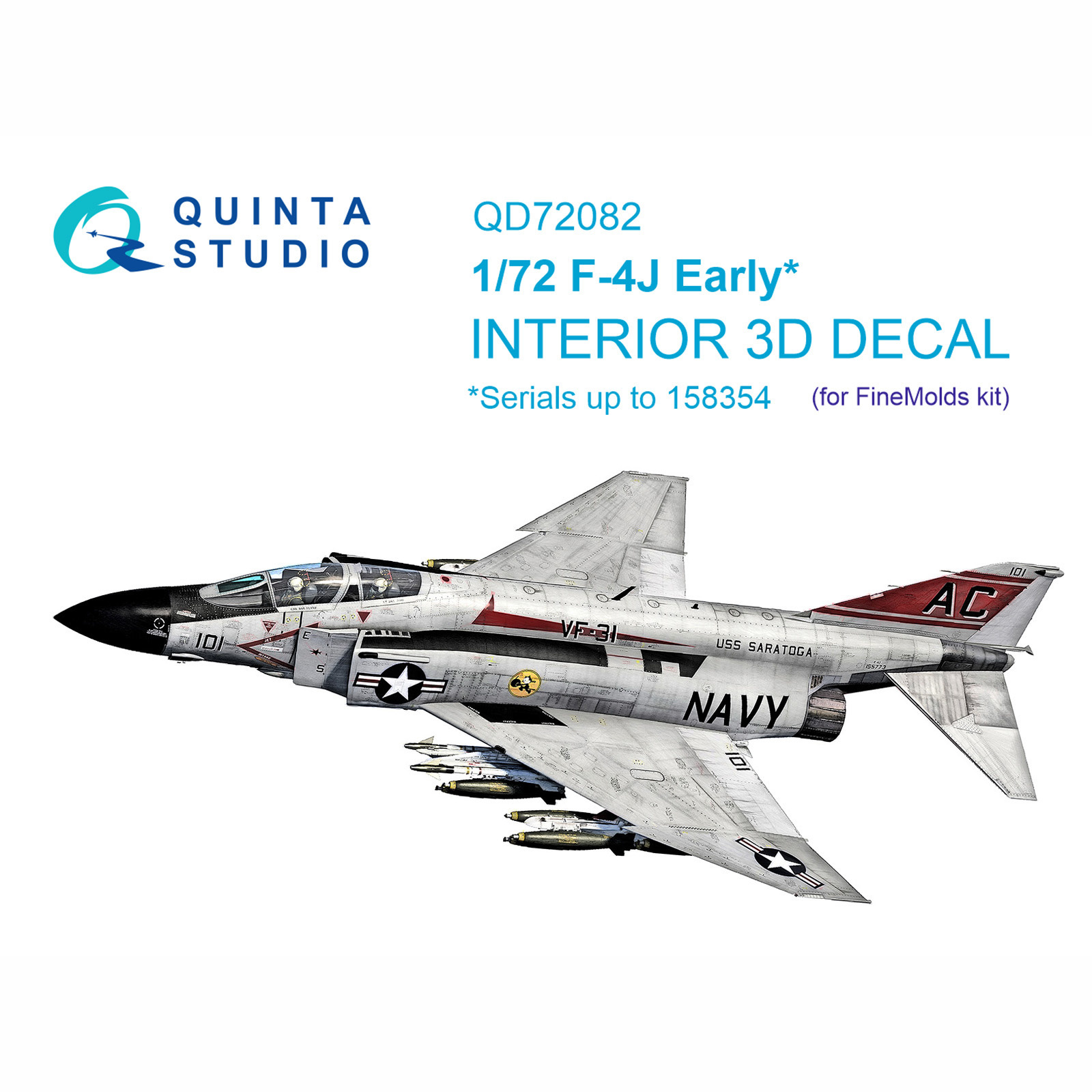 

3D Декаль Quinta Studio 1/72 интерьера кабины F-4J ранний FineMolds QD72082, Цветной