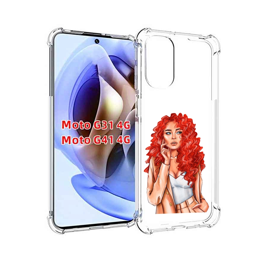 

Чехол MyPads девушка-с-яркими-волосами женский для Motorola Moto G31 4G / G41 4G, Прозрачный, Tocco