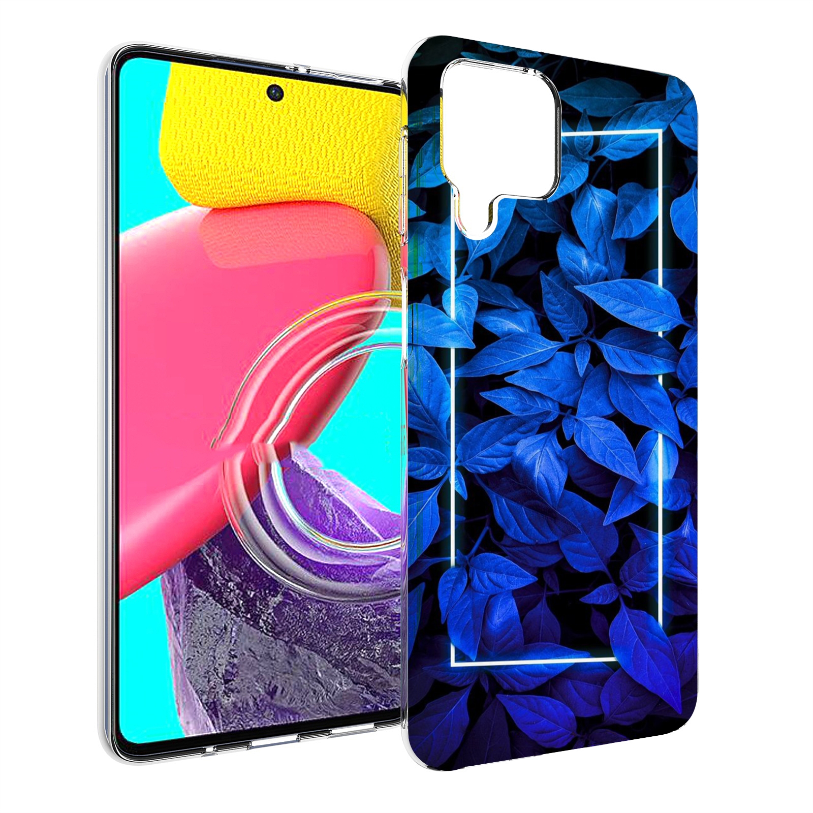 

Чехол MyPads голубые цветочки неон для Samsung Galaxy M53 (SM-M536), Прозрачный, Tocco