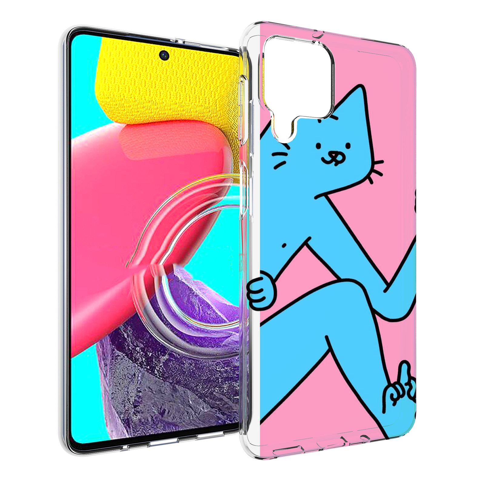 

Чехол MyPads голубой кот в дверце для Samsung Galaxy M53 (SM-M536), Прозрачный, Tocco