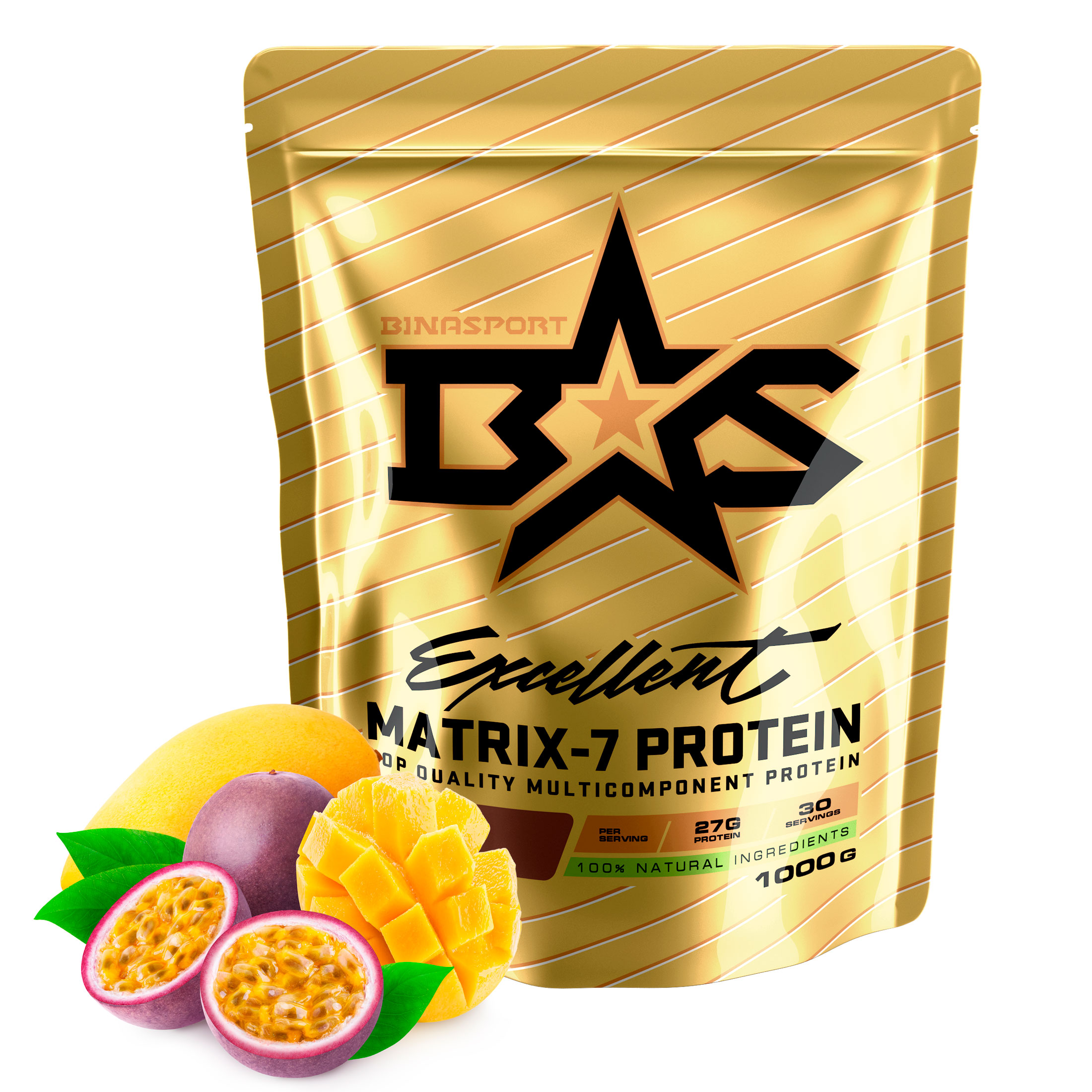 фото Протеин binasport matrix-7 protein, 1000 г, mango-passionfruit