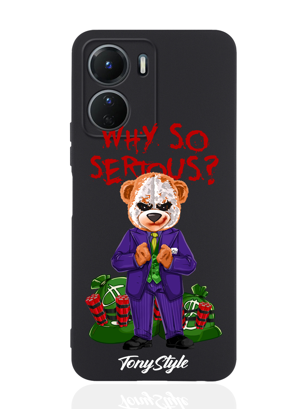 

Чехол Tony Style для Vivo Y16 Tony Style Why so serious черный, Разноцветный