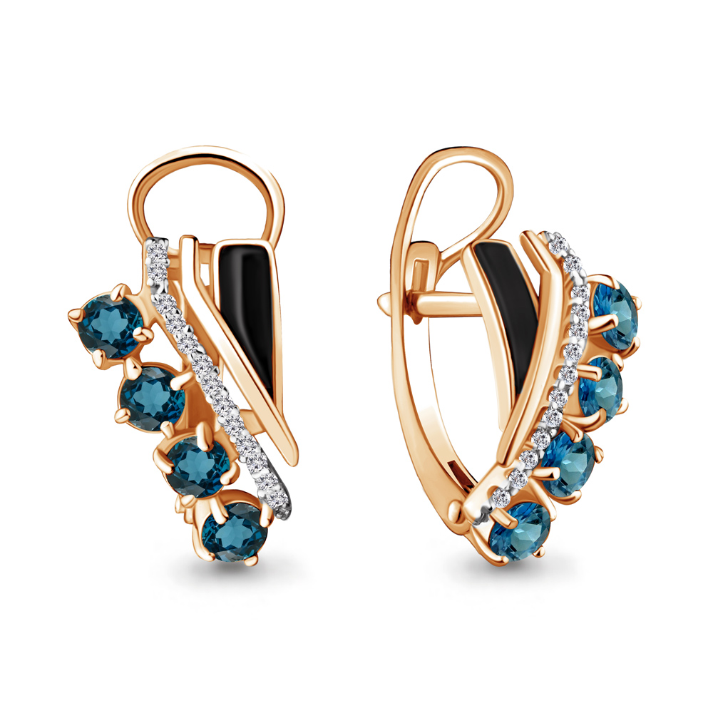

Серьги из серебра с топазом Aquamarine 4464808А_925_з, 4464808А_925_з